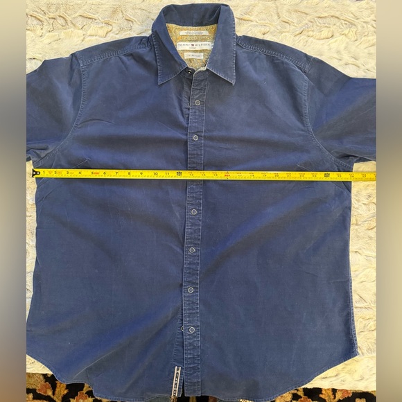 Tommy Hilfiger Navy Blue, Snap Button Down, Velvet Corduroy Shirt- size 2X - Picture 15 of 15